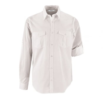 Рубашка мужская BURMA MEN, белая купить с нанесением логотипа оптом на заказ в интернет-магазине Санкт-Петербург