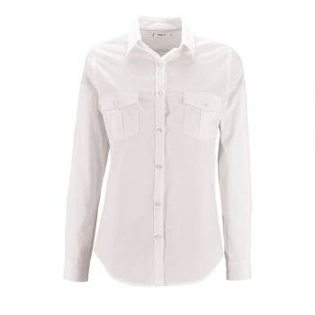 Рубашка женская BURMA WOMEN, белая купить с нанесением логотипа оптом на заказ в интернет-магазине Санкт-Петербург