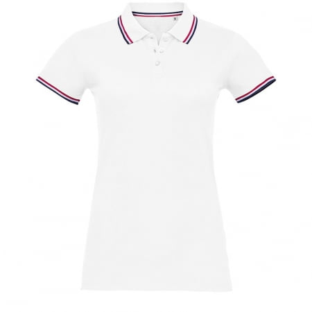 Рубашка поло женская Prestige Women, белая купить с нанесением логотипа оптом на заказ в интернет-магазине Санкт-Петербург