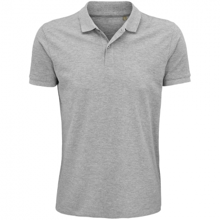 Рубашка поло мужская Planet Men, серый меланж купить с нанесением логотипа оптом на заказ в интернет-магазине Санкт-Петербург