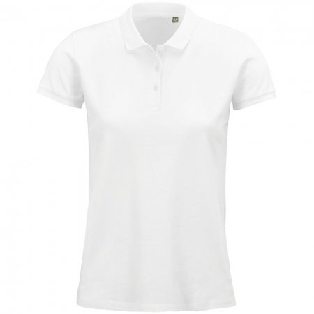 Рубашка поло женская Planet Women, белая купить с нанесением логотипа оптом на заказ в интернет-магазине Санкт-Петербург