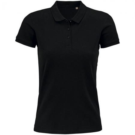 Рубашка поло женская Planet Women, черная купить с нанесением логотипа оптом на заказ в интернет-магазине Санкт-Петербург