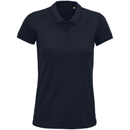 Рубашка поло женская Planet Women, темно-синяя купить с нанесением логотипа оптом на заказ в интернет-магазине Санкт-Петербург