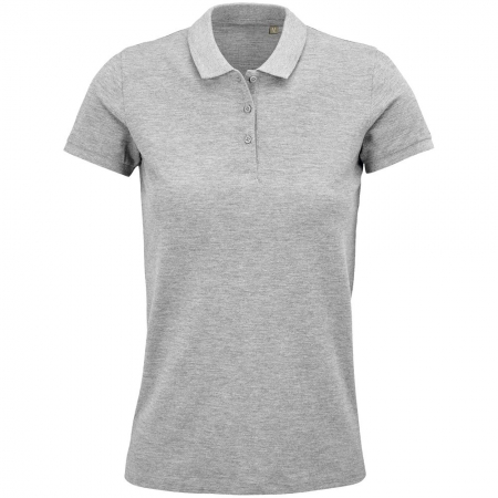 Рубашка поло женская Planet Women, серый меланж купить с нанесением логотипа оптом на заказ в интернет-магазине Санкт-Петербург