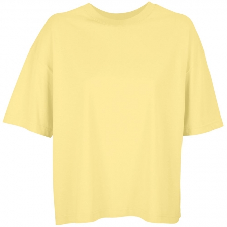 Футболка оверсайз женская Boxy Women, светло-желтая купить с нанесением логотипа оптом на заказ в интернет-магазине Санкт-Петербург
