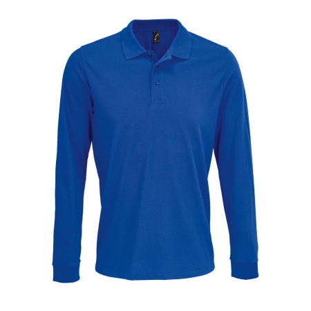 Рубашка поло с длинным рукавом Prime LSL, ярко-синяя (royal) купить с нанесением логотипа оптом на заказ в интернет-магазине Санкт-Петербург