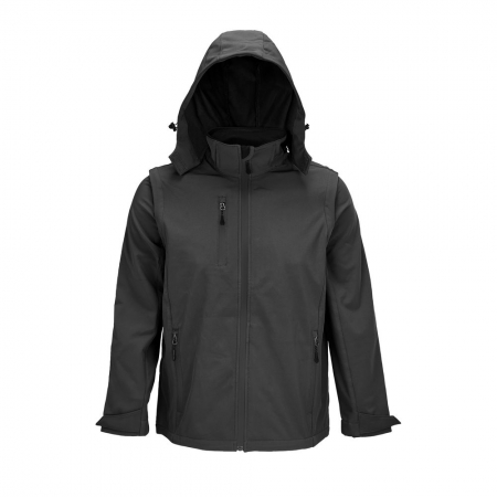 Куртка-трансформер унисекс Falcon, темно-серая купить с нанесением логотипа оптом на заказ в интернет-магазине Санкт-Петербург