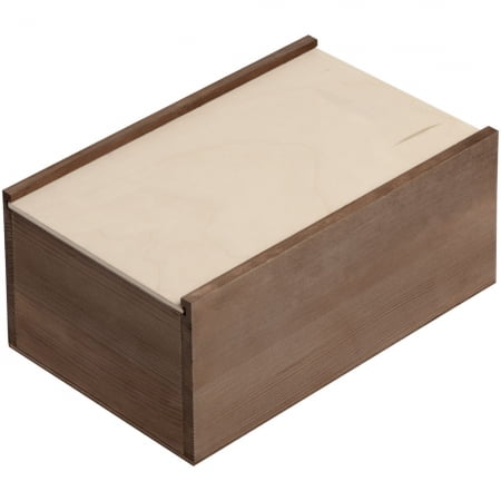 Деревянный ящик Boxy, малый, тонированный купить с нанесением логотипа оптом на заказ в интернет-магазине Санкт-Петербург