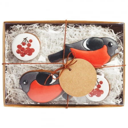 Набор имбирного печенья «Fire Birds» купить с нанесением логотипа оптом на заказ в интернет-магазине Санкт-Петербург