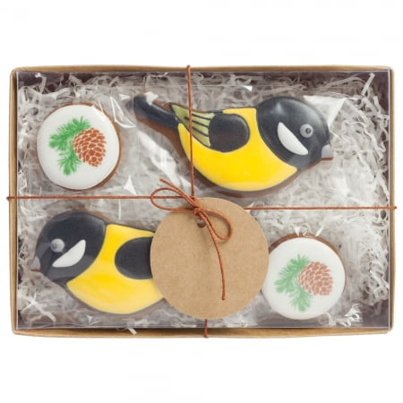 Набор имбирного печенья «Hungry birds» купить с нанесением логотипа оптом на заказ в интернет-магазине Санкт-Петербург