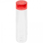 Бутылка для воды Aroundy, прозрачная с красной крышкой