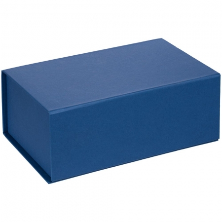 Коробка LumiBox, синяя матовая купить с нанесением логотипа оптом на заказ в интернет-магазине Санкт-Петербург