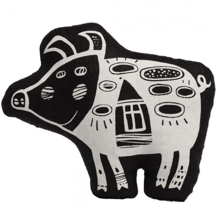 Игрушка «Свинка, витающая в облаках», черная купить с нанесением логотипа оптом на заказ в интернет-магазине Санкт-Петербург