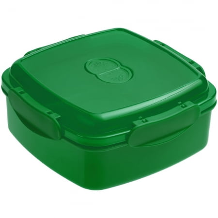 Ланчбокс Cube, зеленый купить с нанесением логотипа оптом на заказ в интернет-магазине Санкт-Петербург