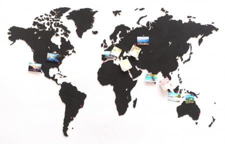 Деревянная карта мира World Map True Puzzle Large, черная купить с нанесением логотипа оптом на заказ в интернет-магазине Санкт-Петербург