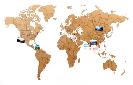Деревянная карта мира World Map True Puzzle Large, коричневая купить с нанесением логотипа оптом на заказ в интернет-магазине Санкт-Петербург