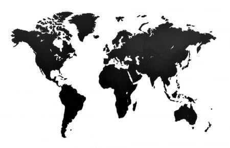 Деревянная карта мира World Map Wall Decoration Small, черная купить с нанесением логотипа оптом на заказ в интернет-магазине Санкт-Петербург