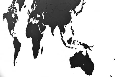 Деревянная карта мира World Map Wall Decoration Large, черная купить с нанесением логотипа оптом на заказ в интернет-магазине Санкт-Петербург