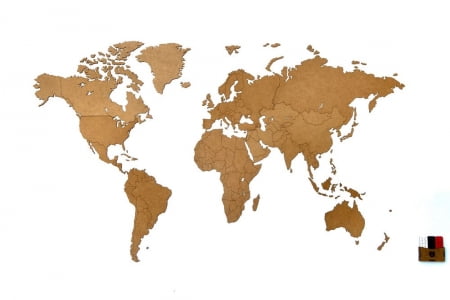 Деревянная карта мира World Map Wall Decoration Medium, коричневая купить с нанесением логотипа оптом на заказ в интернет-магазине Санкт-Петербург