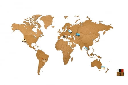 Деревянная карта мира World Map Wall Decoration Small, коричневая купить с нанесением логотипа оптом на заказ в интернет-магазине Санкт-Петербург