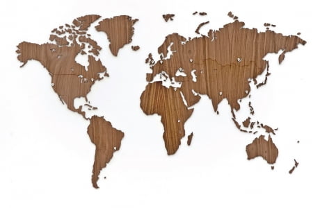 Деревянная карта мира World Map Wall Decoration Exclusive, орех купить с нанесением логотипа оптом на заказ в интернет-магазине Санкт-Петербург