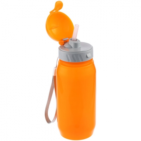 Бутылка для воды Aquarius, непрозрачная, оранжевая купить с нанесением логотипа оптом на заказ в интернет-магазине Санкт-Петербург