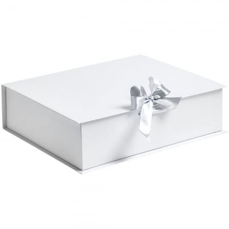 Коробка на лентах Tie Up, белая купить с нанесением логотипа оптом на заказ в интернет-магазине Санкт-Петербург