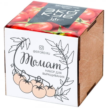 Набор для выращивания «Экокуб Lite», томат купить с нанесением логотипа оптом на заказ в интернет-магазине Санкт-Петербург