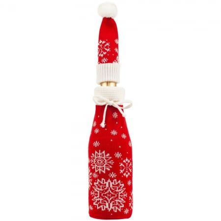 Чехол на бутылку Snow Fairy, красный купить с нанесением логотипа оптом на заказ в интернет-магазине Санкт-Петербург