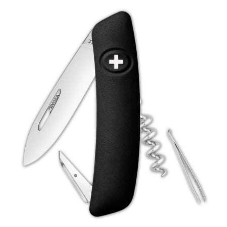 Швейцарский нож D01, черный купить с нанесением логотипа оптом на заказ в интернет-магазине Санкт-Петербург