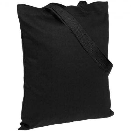 Холщовая сумка BrighTone, черная с черными ручками купить с нанесением логотипа оптом на заказ в интернет-магазине Санкт-Петербург