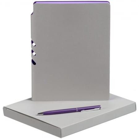 Набор Flexpen, серебристо-фиолетовый купить с нанесением логотипа оптом на заказ в интернет-магазине Санкт-Петербург