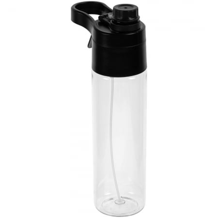 Бутылка для воды с пульверизатором Vaske Flaske, черная купить с нанесением логотипа оптом на заказ в интернет-магазине Санкт-Петербург