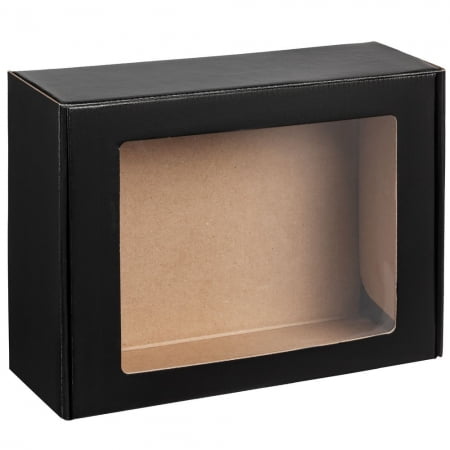 Коробка с окном Visible, черная купить с нанесением логотипа оптом на заказ в интернет-магазине Санкт-Петербург