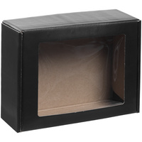 Коробка с окном Visible, черная, уценка купить с нанесением логотипа оптом на заказ в интернет-магазине Санкт-Петербург