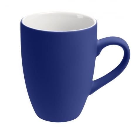 Кружка Best Morning c покрытием софт-тач, синяя купить с нанесением логотипа оптом на заказ в интернет-магазине Санкт-Петербург