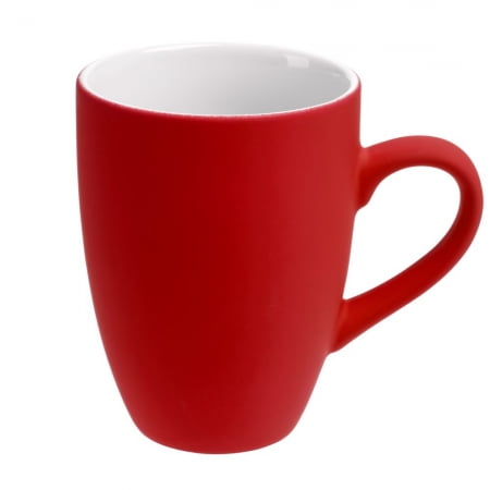 Кружка Best Morning c покрытием софт-тач, ярко-красная купить с нанесением логотипа оптом на заказ в интернет-магазине Санкт-Петербург