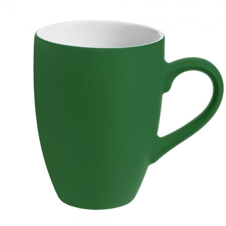 Кружка Best Morning c покрытием софт-тач, зеленая купить с нанесением логотипа оптом на заказ в интернет-магазине Санкт-Петербург