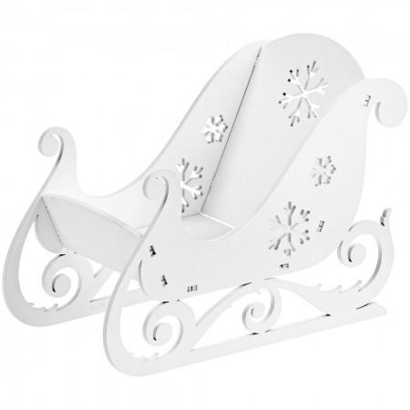 Декоративное украшение «Сани», белые купить с нанесением логотипа оптом на заказ в интернет-магазине Санкт-Петербург