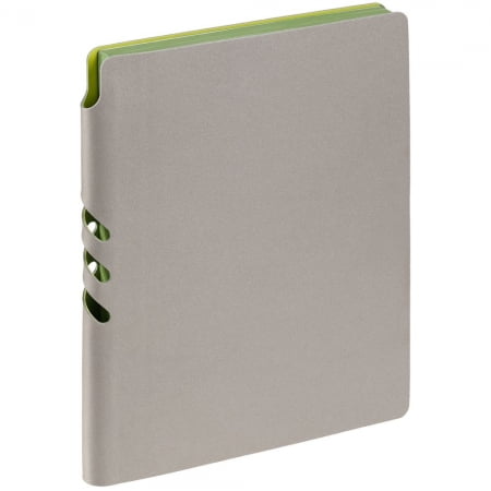 Ежедневник Flexpen, недатированный, серебристо-зеленый купить с нанесением логотипа оптом на заказ в интернет-магазине Санкт-Петербург