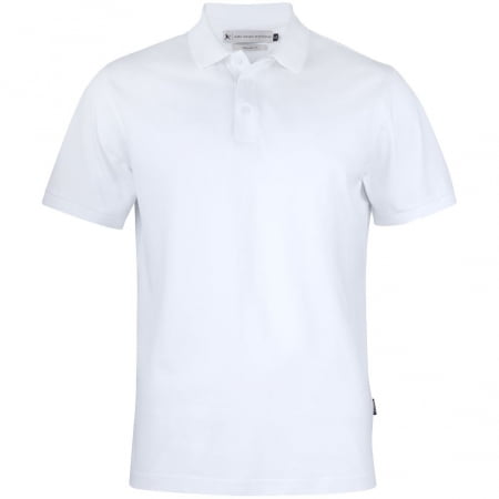 Рубашка поло мужская Sunset, белая купить с нанесением логотипа оптом на заказ в интернет-магазине Санкт-Петербург