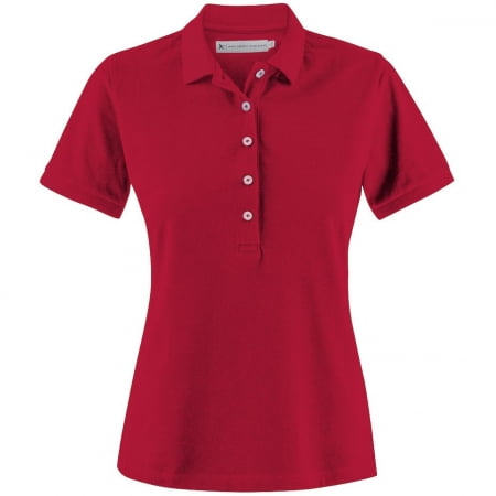 Рубашка поло женская Sunset, красная купить с нанесением логотипа оптом на заказ в интернет-магазине Санкт-Петербург