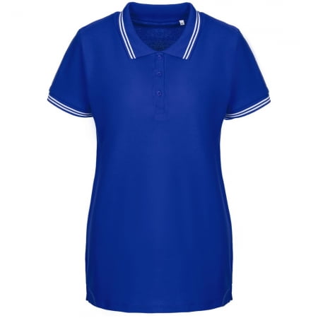Рубашка поло женская Virma Stripes Lady, ярко-синяя купить с нанесением логотипа оптом на заказ в интернет-магазине Санкт-Петербург