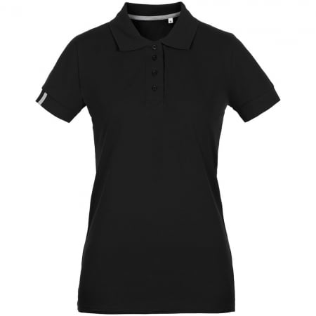 Рубашка поло женская Virma Premium Lady, черная купить с нанесением логотипа оптом на заказ в интернет-магазине Санкт-Петербург