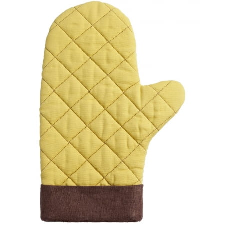 Прихватка-рукавица Keep Palms, горчичная купить с нанесением логотипа оптом на заказ в интернет-магазине Санкт-Петербург