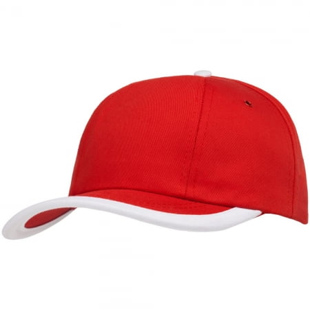 Бейсболка Bizbolka Honor, красная с белым кантом купить с нанесением логотипа оптом на заказ в интернет-магазине Санкт-Петербург