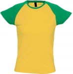 Футболка женская MILKY 150, желтая с зеленым