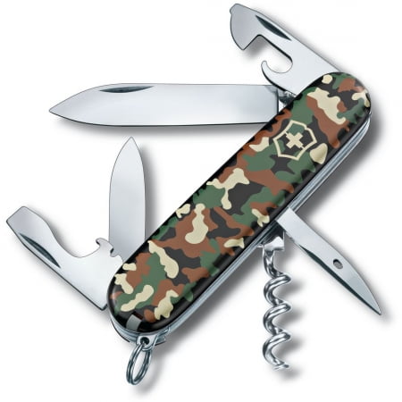 Нож перочинный Spartan 91, зеленый камуфляж купить с нанесением логотипа оптом на заказ в интернет-магазине Санкт-Петербург