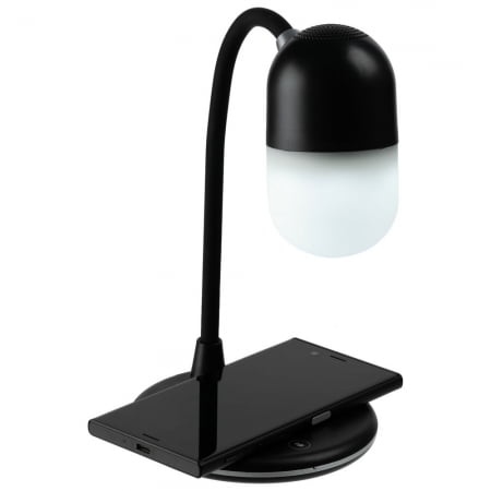 Лампа с колонкой и беспроводной зарядкой lampaTon купить с нанесением логотипа оптом на заказ в интернет-магазине Санкт-Петербург