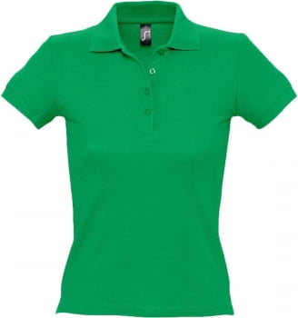 Рубашка поло женская PEOPLE 210, ярко-зеленая купить с нанесением логотипа оптом на заказ в интернет-магазине Санкт-Петербург